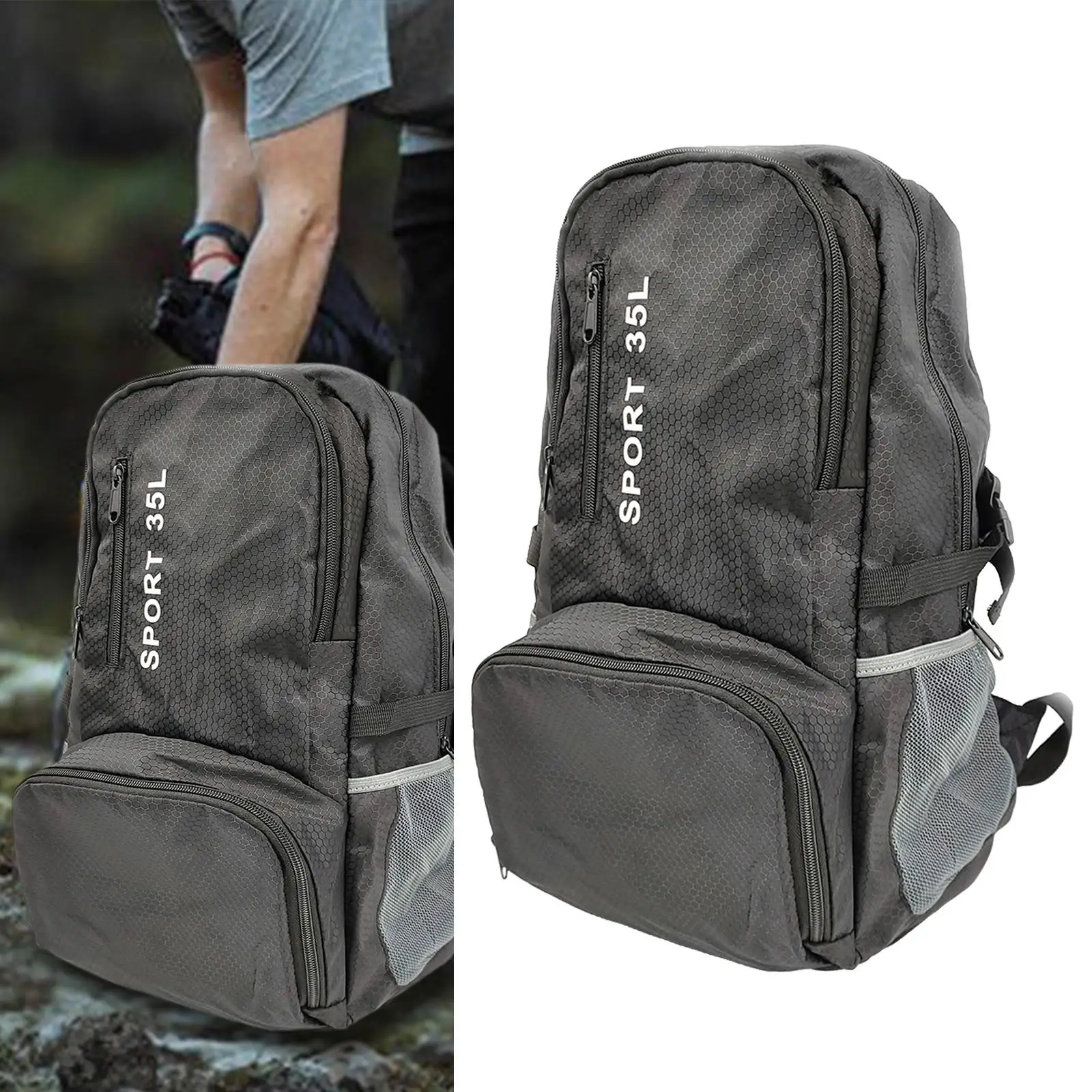 

Hiking Backpack Portable Large Durable Waterproof Unisex Adults Rucksack for Mountaineering Trekking Outdoor Survival Camping