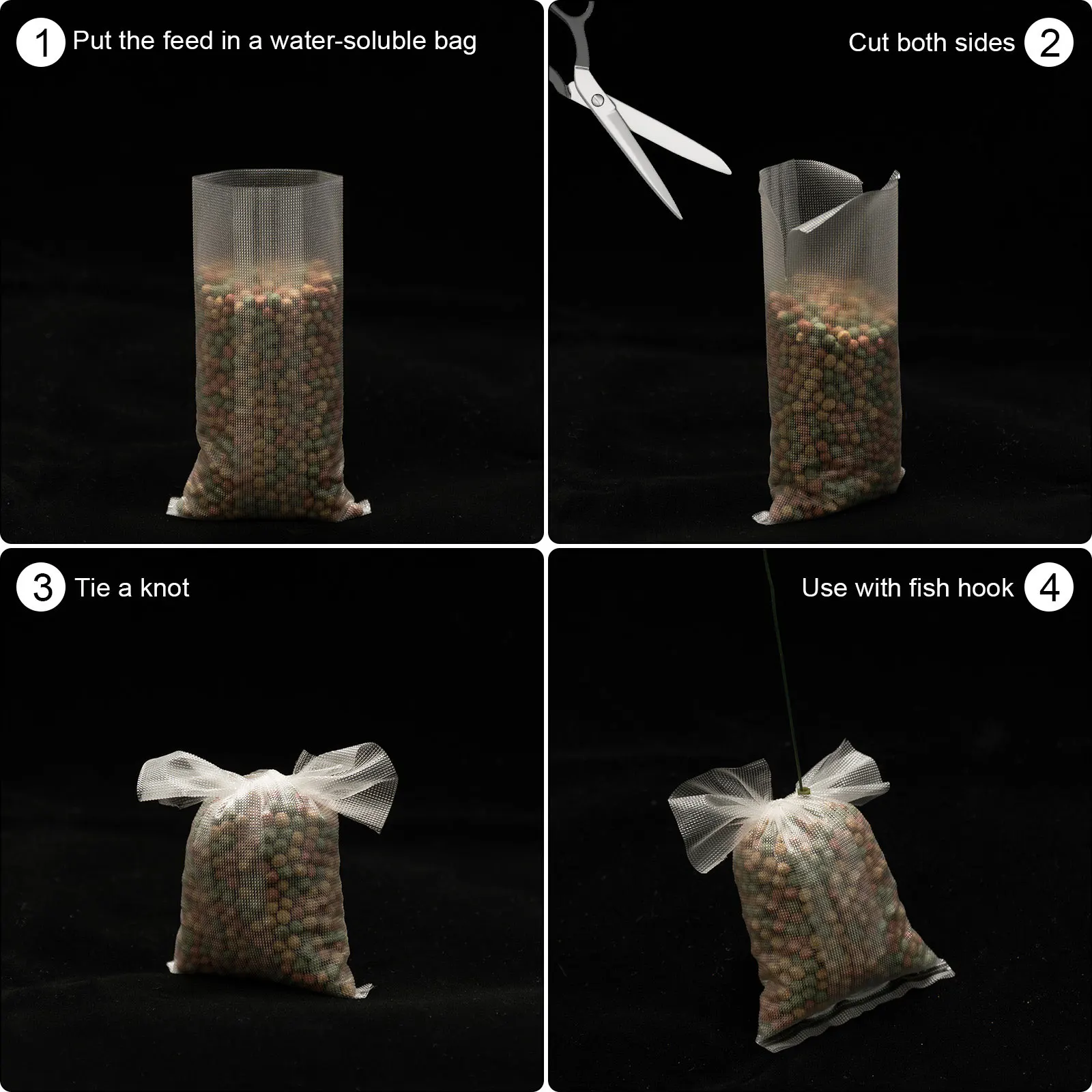 Sacs Appât De Pêche Solubles Dawo (20 Pcs) – PVA écolo, Se Dissout Dans L’eau