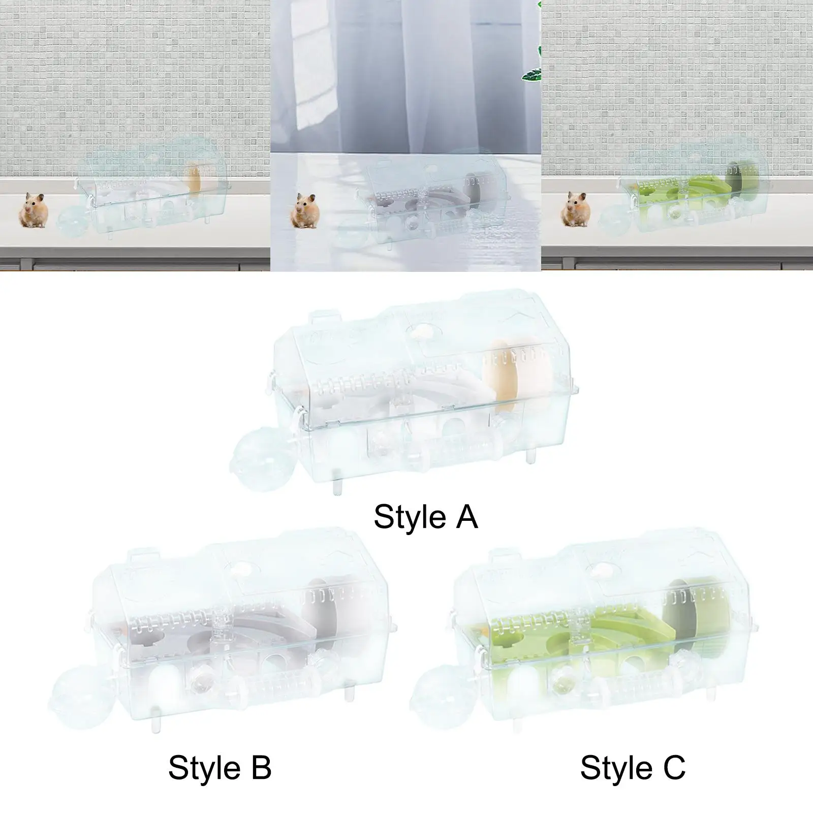 Hamster Cage Hamster Habitat,Transparent,Ventilation,Creative Hamster House Villa for Gerbils Hamster Guinea Pigs Mice Rats