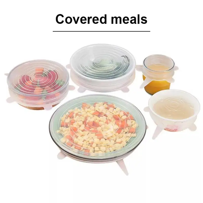 Food Cover Silicone Six-Piece Set Fresh-Keeping Stretch Bowl Cover Refrigerator Microwave Sealed Fresh-Keeping Film