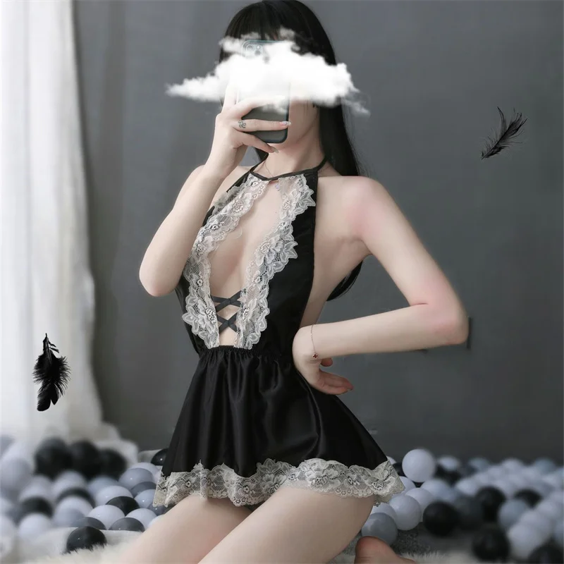 NEW Women Sexy Nightdress Lingerie Lace Backless Sleepwear Sex Hot Erotic Top Underwear Nightgown Pajamas Exotic Costume Slips