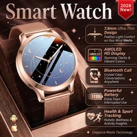 Nouvelle Montre Connectée Ultra-Mince 7,3 mm 2026 pour Femme avec Écran AMOLED, Cadran Personnalisable, Appel Vocal, Suivi Sportif et Santé 1