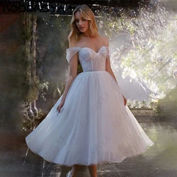 RODDRSYA Sweetheart Off Shoulder Short Wedding Dresses For Women A-Line Princess Bridal Gowns Tulle Backless Vestido De Novia