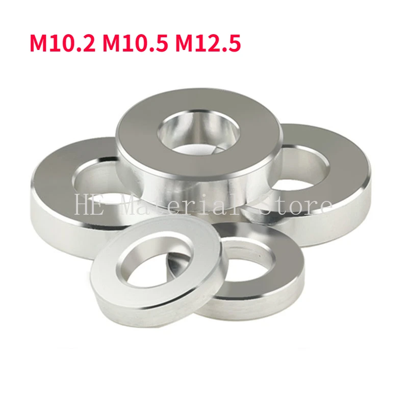 

2/5/10Pcs Aluminum Alloy Circular Bushing Gasket M10.2/M10.5/M12.5 Column Shaft Tube Sleeve Thick Flat Pad Aluminum Sleeve