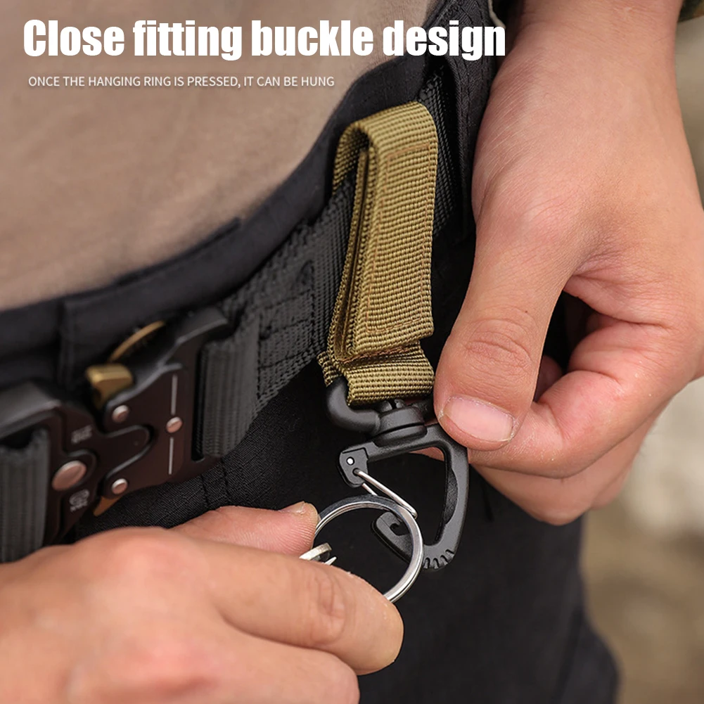 3/4/5pcs Military Tactical Hanging Buckle Nylon Molle Backpack Belt Buckle  D-Shaped Outdoor Climbing Carabiner EDC Keychain Hook