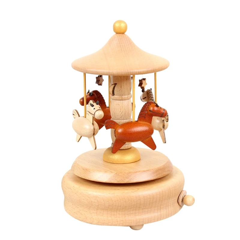 

Spring Music Box Winding Toy Merry Go Round Musical Box Home Decoration Gift for Girls Adult Teens Birthday Present