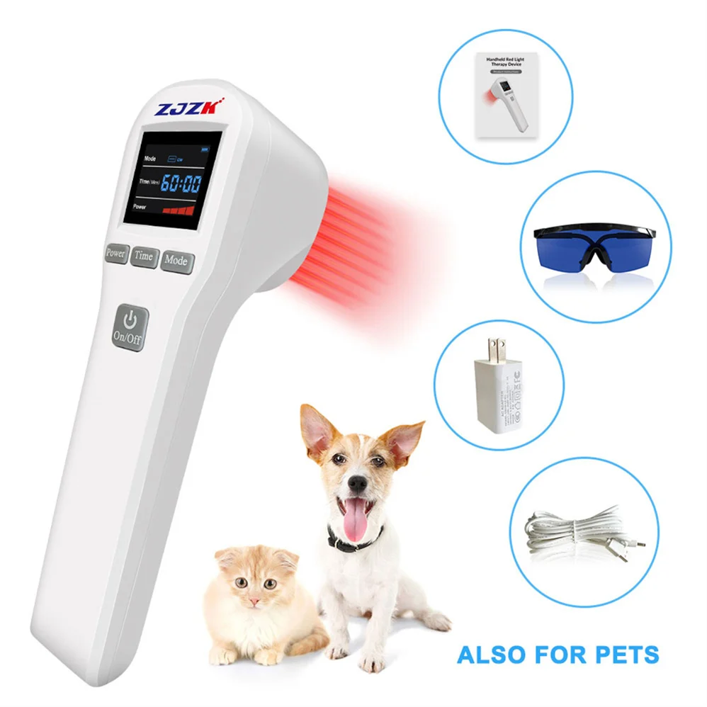 

ZJZK Infrared Light 880mW 16x650nm+4x808nm Laser Therapy Device Home Use for Horse Medical Laser Therapy for Sciatica Red Light