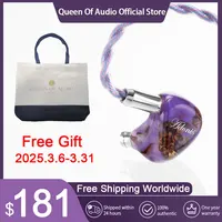 QoA Adonis New In Ear Earphones 1DD+2BA Hybrid Pinecone Resin Shell IEMs With 3.5+4.4mm Plug Cable For HiFi Headphone Gifts 1