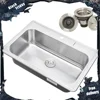 Top-mount/Drop-in Stainless Steel Single Bowl Kitchen Sink with Strainer - 18 Gauge Stainless Steel-1 Faucet Hole 1