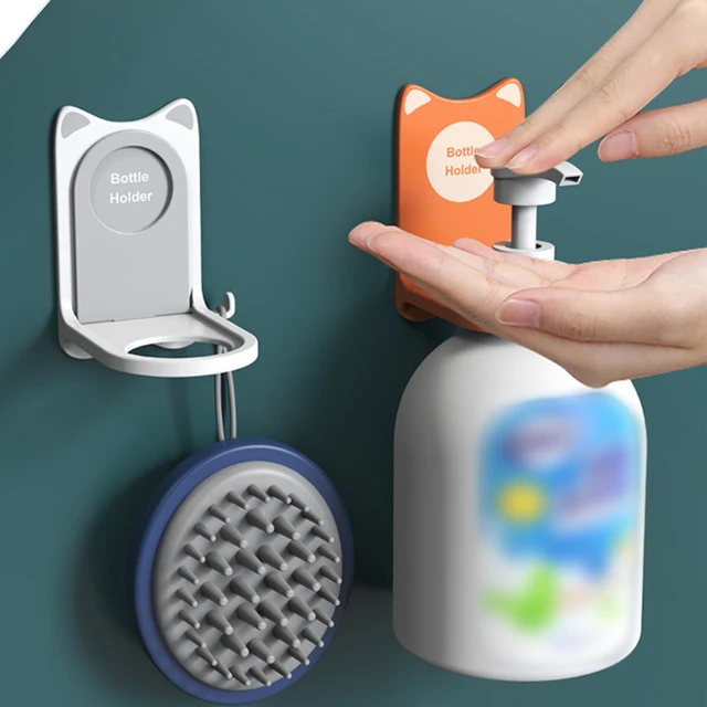 Shower Gel Bottle Rack Hook Self Adhesive Wall Mounted Shampoo