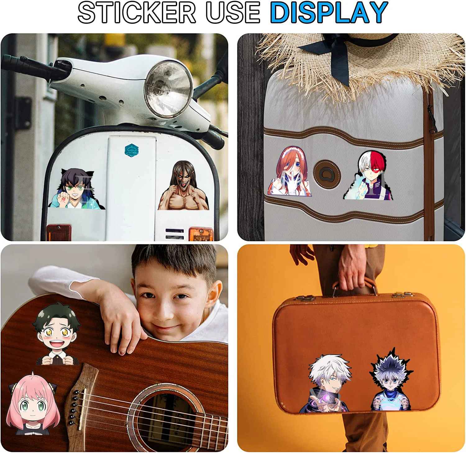 Anime Figure Nezuko Motion Car Sticker Demon Slayer Waterproof Decals for Suitcase Laptop Refrigerator Etc Gift Home Decor