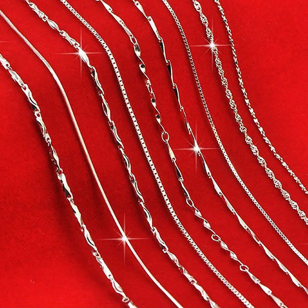 Silberketten Für Damen Und Herren Schlichte Schlangenkette_voghion.com