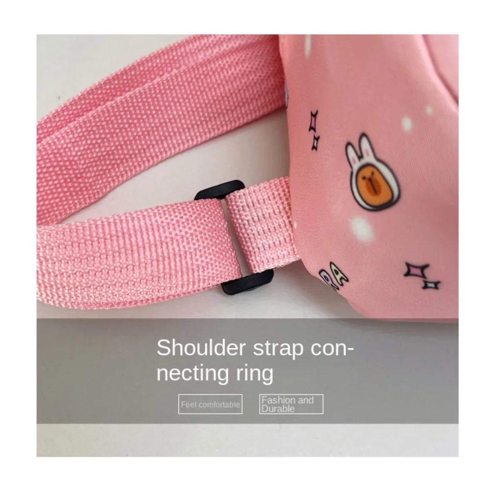 Cute Capybara Shoulder Bag Cartoon Animal Lightweight Crossbody Bag Nylon Coin Purse For Kids