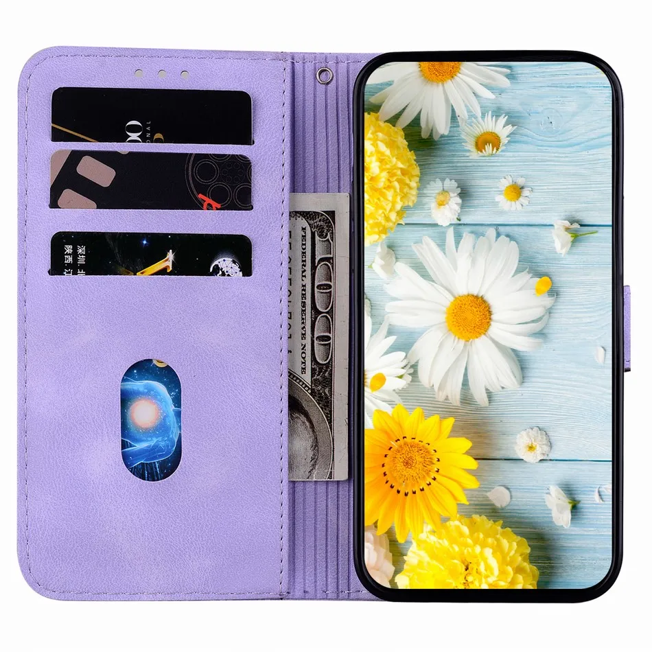 Cute Lily Flower Wallet Phone Case - D26F