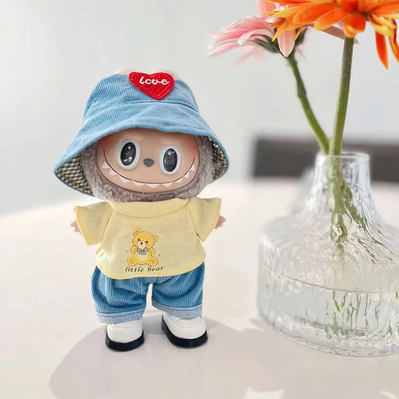 Ropa Para Muñeca De Peluche 17 Cm – Disfraz Rosa Con Cámara Accesorio, Conjunto Suave Y Fácil De Poner, Regalo Para Niñas