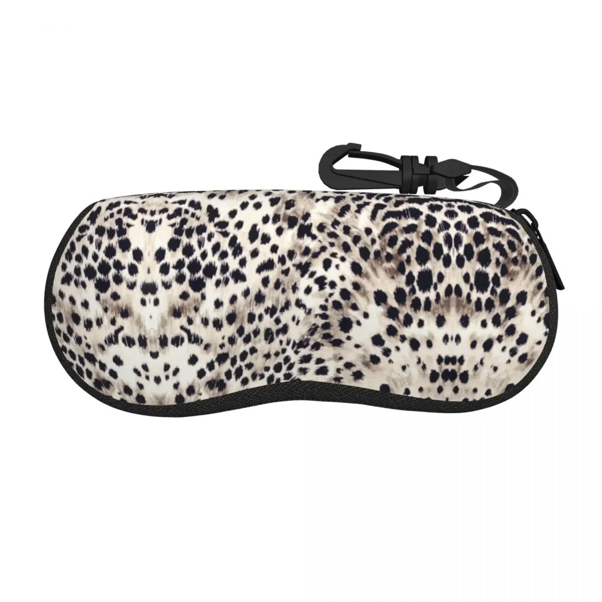 

Custom Faux Animal Fur Snow Leopard Shell Eyeglasses Protector Cases Women Men Sunglass Case Tribal Spots Glasses Pouch