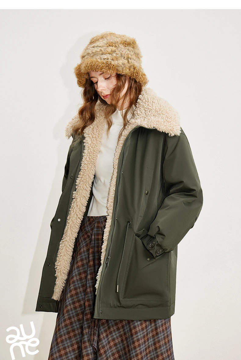 TOYOUTH Women's Down Jacket 2025 Winter New 90% Down Teddy Fleece Jacket Retro Barn Style Warm Outerwear