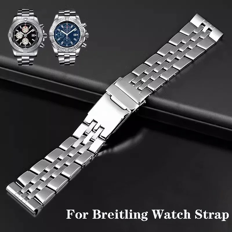 Cinturini In Acciaio Inossidabile 316L 20Mm 22Mm 24Mm Bracciale Per Cinturino Orologio Breitling Per Avenger Navittimer Logo Cintura Superocean