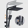 Digital Shower Set with 12 Inch ABS Rain Shower Head Brass Bathtub Mixer Tap Matte Black Thermostatic Bath Shower System Faucets 3