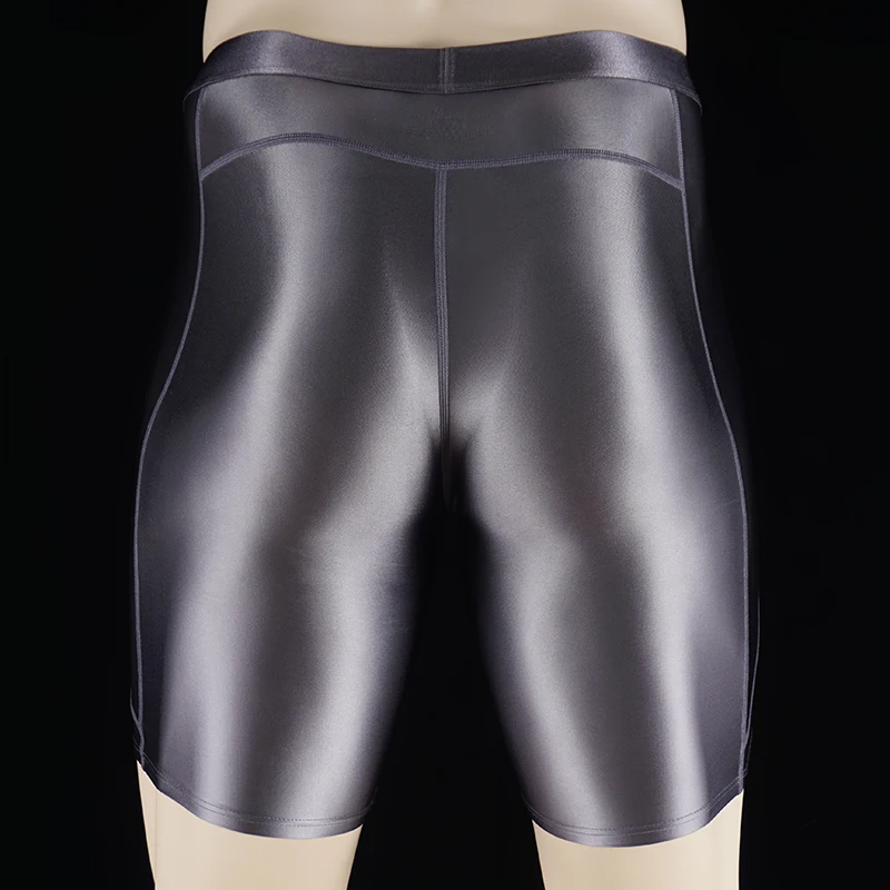 Shiny Glossy Sexy Men Bodybuilding Shorts Fitness Compression Leggings Workout Tights Breathable Quick Drying Sports Shorts