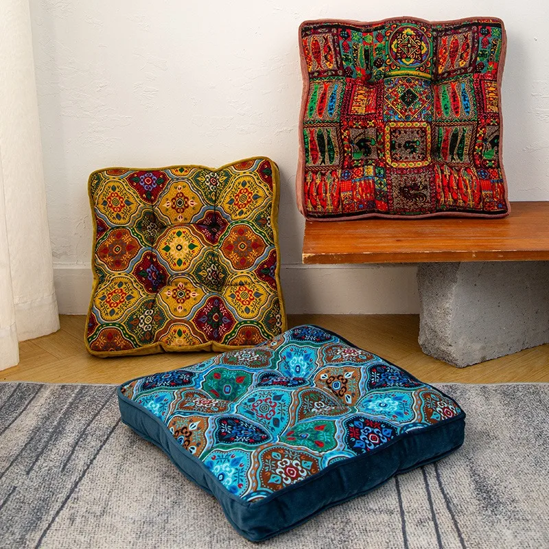 Household non-slip seat cushion, dirt-resistant thickened plush square office seat cushion on the ground