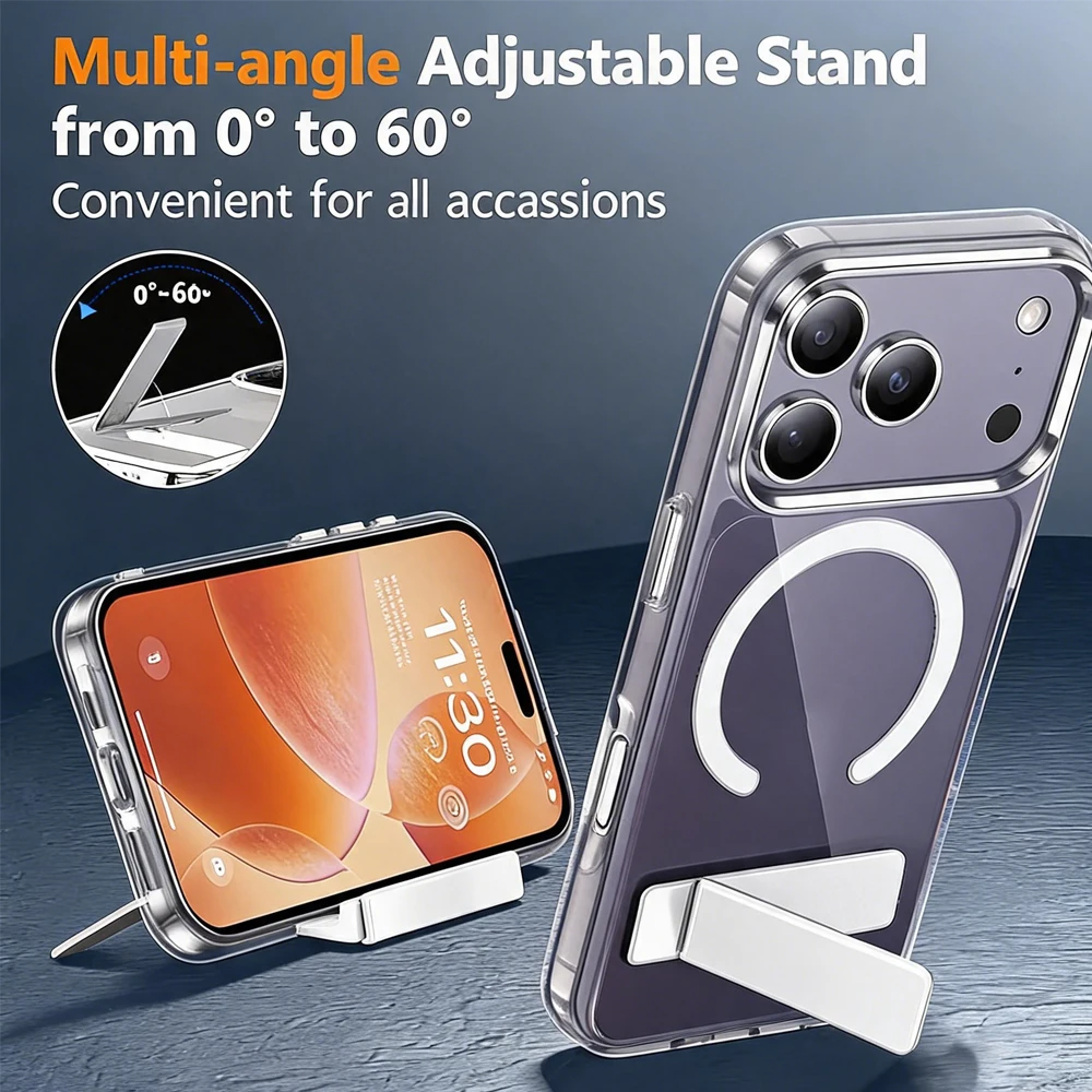 UltraClear Magnetic Case with Adjustable Kickstand and Full Body Protection