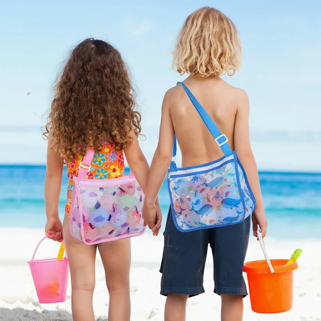 Portable Beach Bag Foldable Mesh Swimming Bag For Children Beach Toy Baskets Storage Bag Kids Outdoor Swimming Waterproof Bags 1
