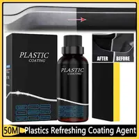 50ml Automotive Plastic Refurbishment Agent Long Lasting Car Plastic Parts Retreading Agent Wax Plastic Renovator Coating Agent 1