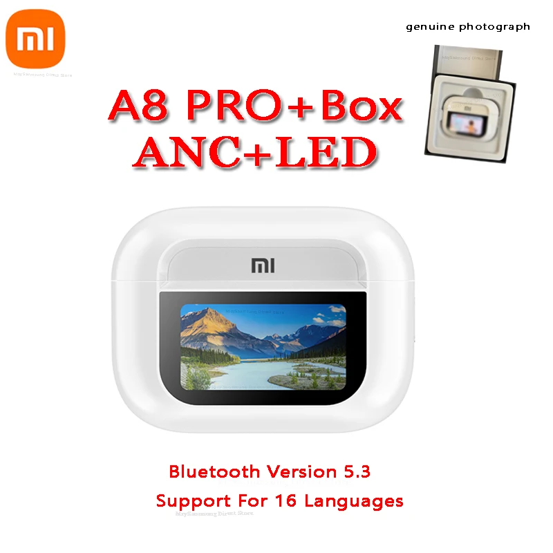 

Xiaomi A8 Pro ANC Wireless Earphones LED Screen Noise Cancelling Bluetooth5.4 Headphones Sports Earbuds With Mic For Android iOS