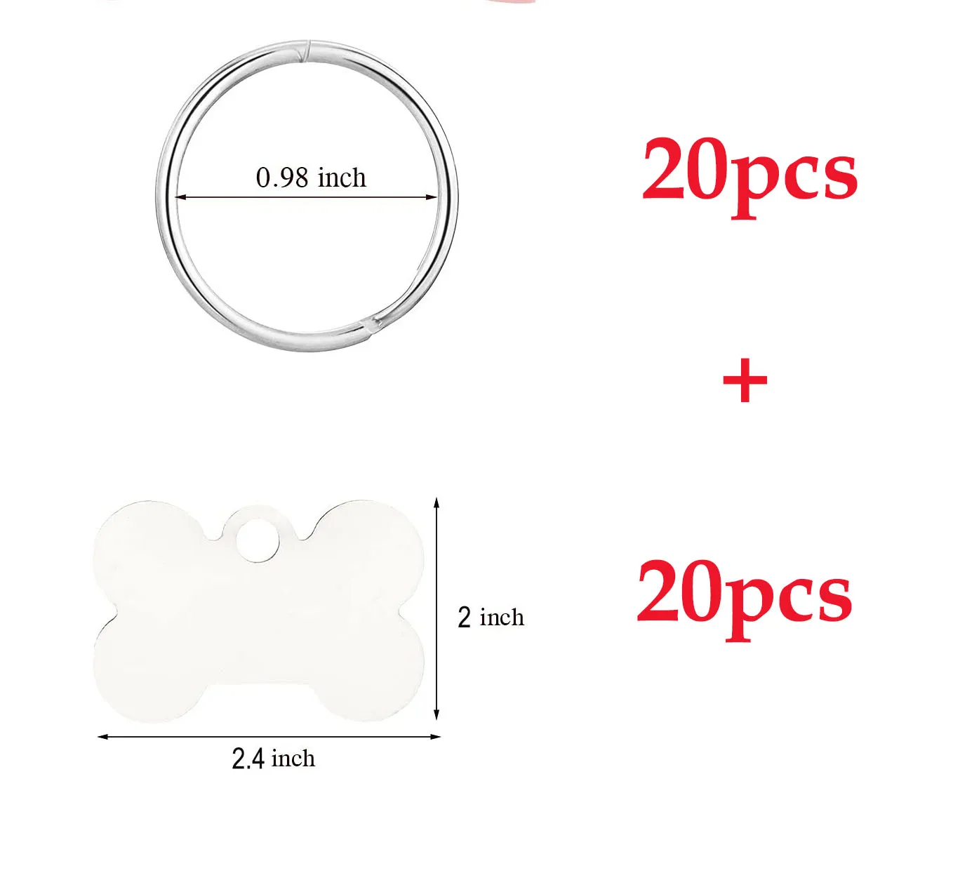 40Pcs Sublimation Dog tag Blanks MDF Double-Sided Printed Dog tag Keyring  Density Plate Heat Transfer Printing pet tag Pendant - AliExpress