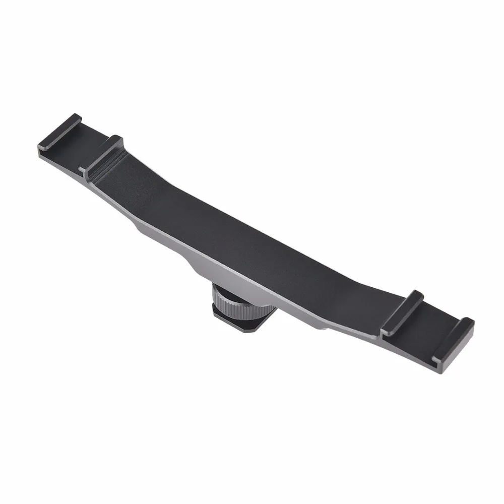 Double Cold Hot Shoe Adapter Mount Extension Holder Video Bracket for Canon for