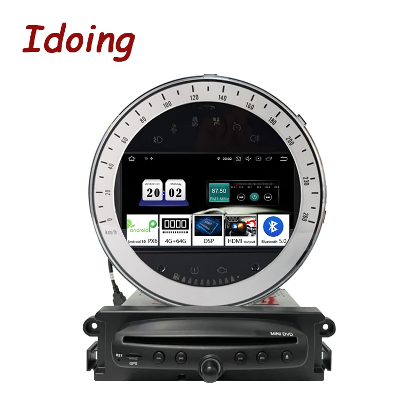 Idoing 7&quotAndroid10 Car Stereo Auto Radio Multimedia DVD Player For BMW Mini Cooper 2006-2013 GPS Navigation Head Unit NO 2 din |