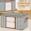Zipper Large Visible Capacity Storage Box Portable Household Clothes Organizer With Handles Foldable Dustproof Quilt Container 2