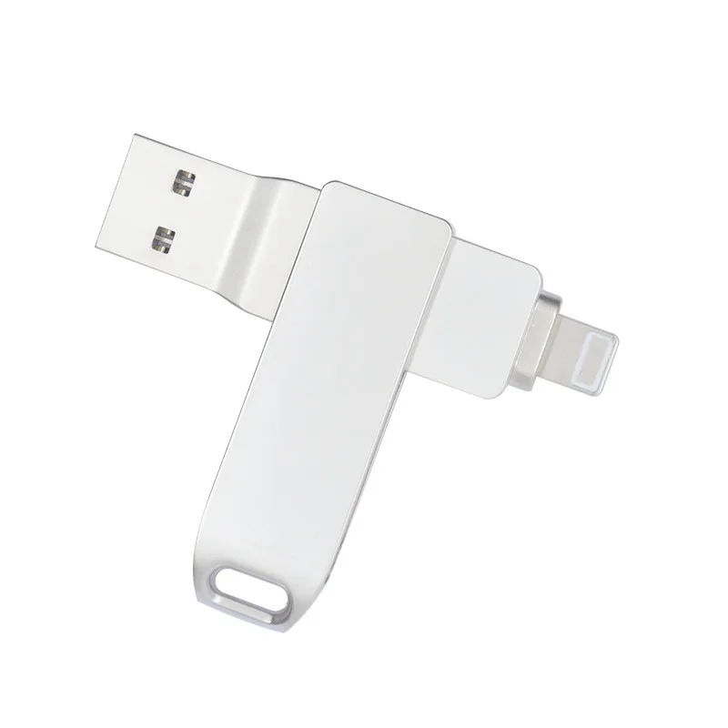 USB 3.0 Flash Drive 128GB For Iphone Lightning  iPad PC Pen Drive 64GB 2 in 1 Pendrive 32GB OTG Memory Stick Silver U Disk 1