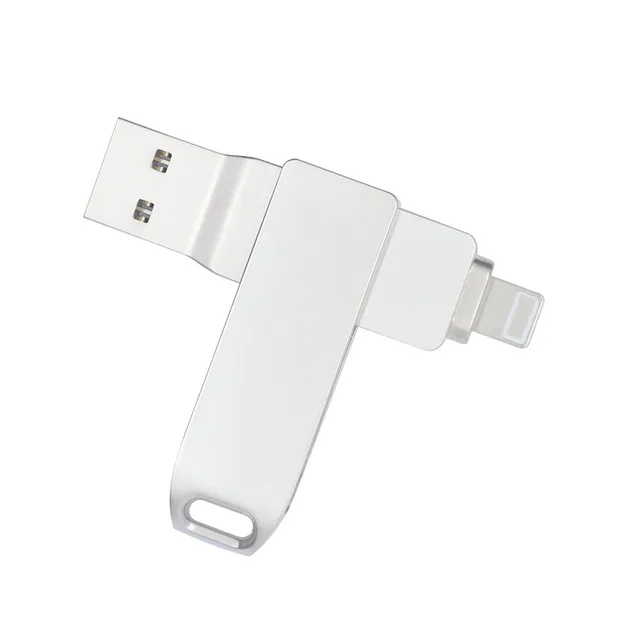 USB 3.0 Flash Drive 128GB For Iphone Lightning  iPad PC Pen Drive 64GB 2 in 1 Pendrive 32GB OTG Memory Stick Silver U Disk 1