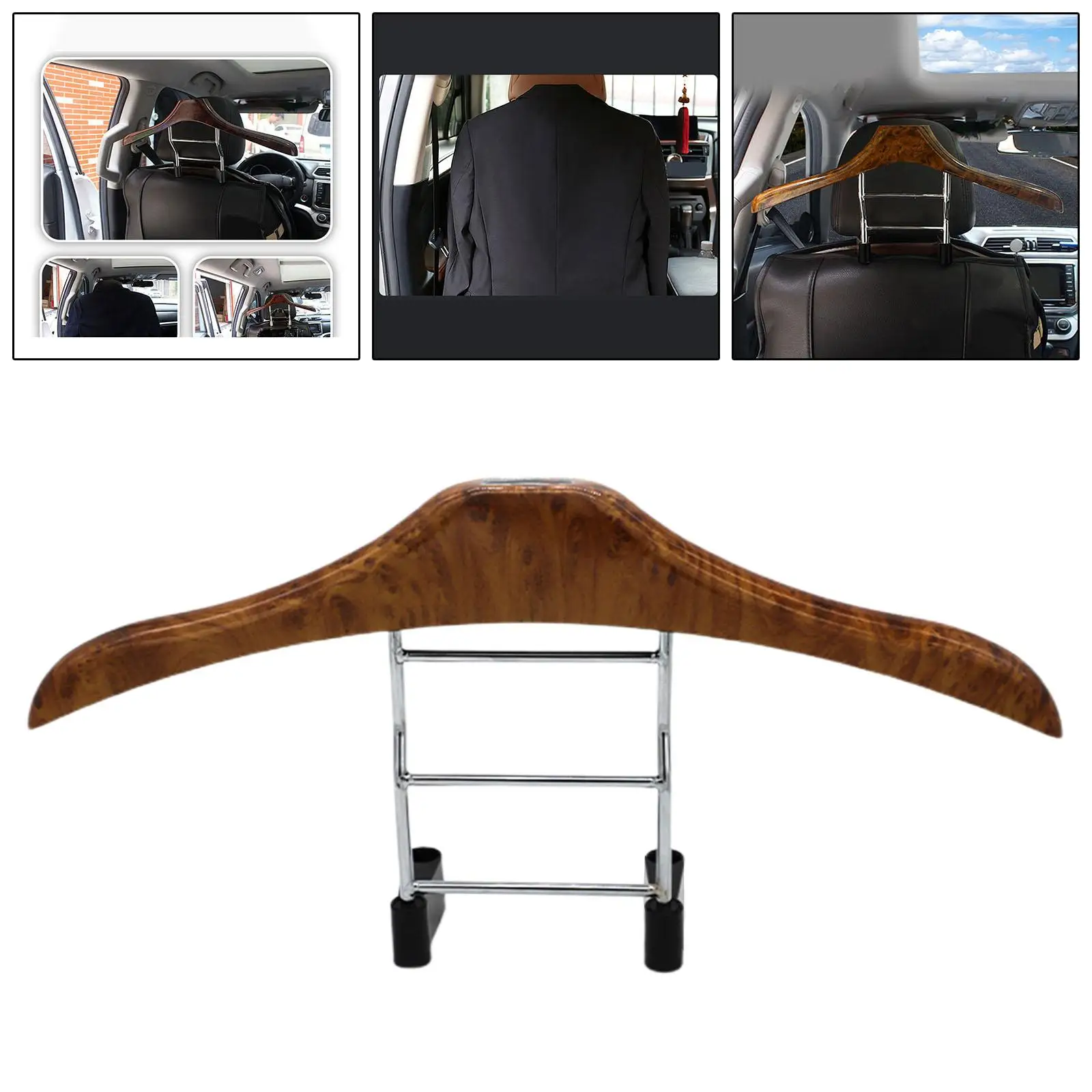 Car Coat Hanger Multifunctional Car Accessories Metal Wood Color Organizer Rack car coat hanger