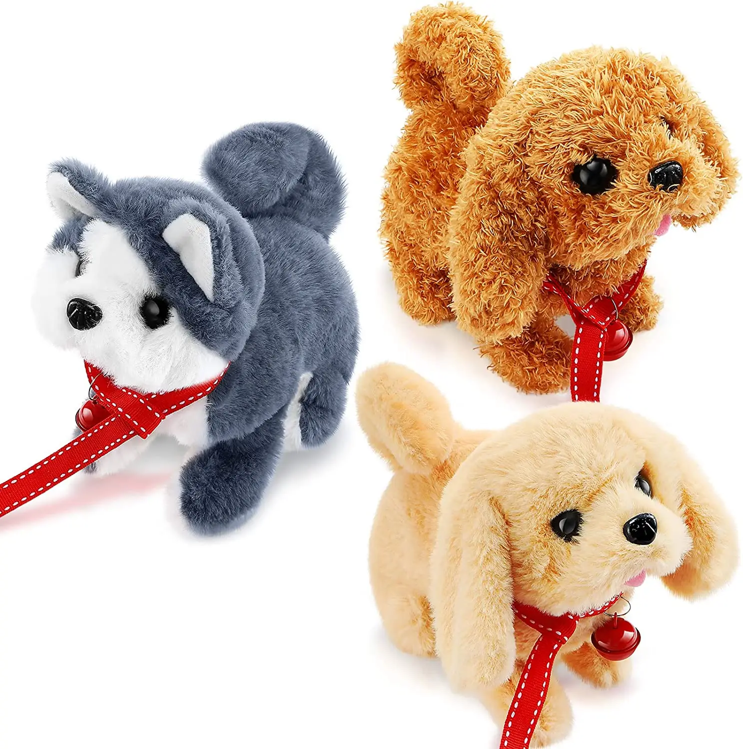 18CM Electric Simulation Puppy Plush Toys Interactive Dog Robot  Walking Barking Tail Wagging Toy for Kids Birthday Xmas Gift 4