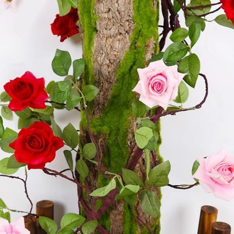 Artificial Moss Bark Fake Plant Simulation Tree Natural Bark Pipe Pillar Cork Cover Outdoor Balcon Wall Decor Garden Decorations