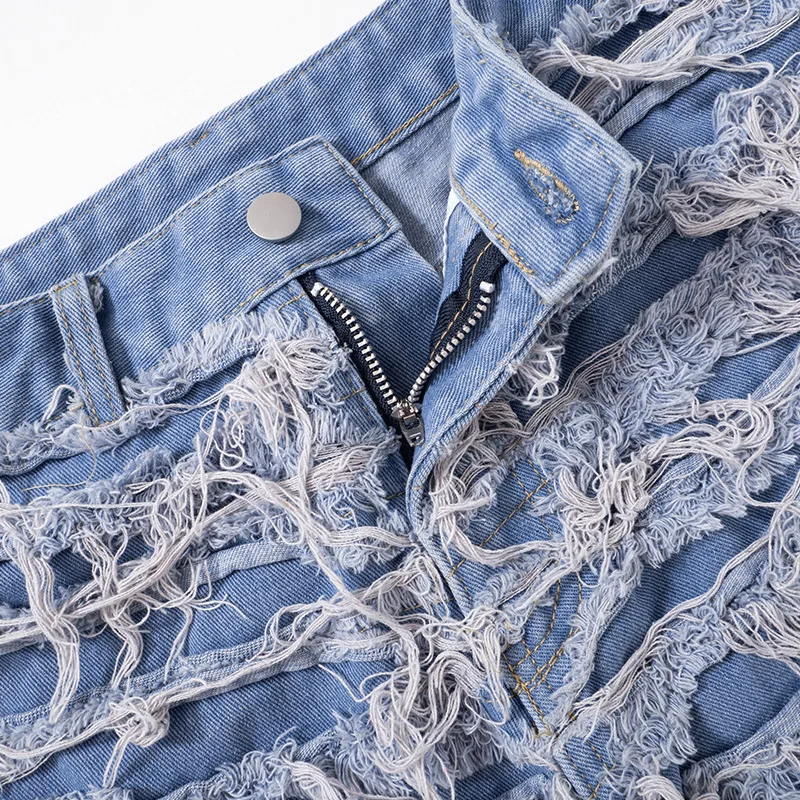 2023 Summer Tassel Denim Shorts Women High Waist Button Fly Slim Hipster Jeans Streetwear Vacation Sexy Y2K Wild Chic Bottoms