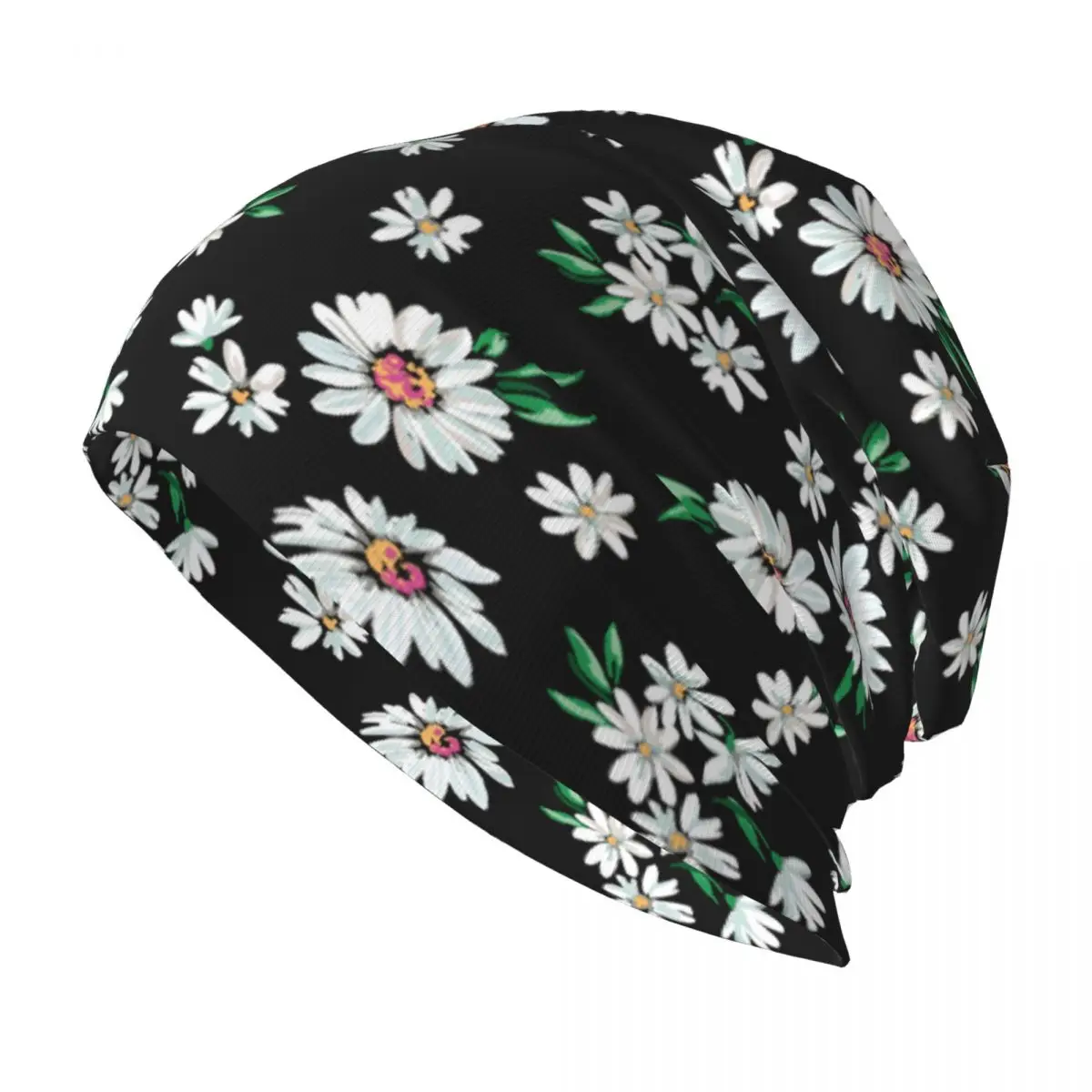 

Cute Flower Bonnet Hat Hip Hop Street Skullies Beanies Hats for Men Women Knitting Hats Warm Dual-use Caps