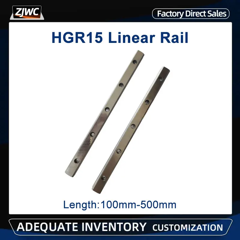 รางเลื่อนแบบสี่เหลี่ยม HGR15 ขนาด 100 มม. 200 มม. 300 มม. 400 มม. 500 มม. จำนวน 1 ชิ้น/2 ชิ้น ใช้กับรางเลื่อน HR15 รุ่น HGH15CA HGW15CC สำหรับงานแกะสลัก CNC Router 1