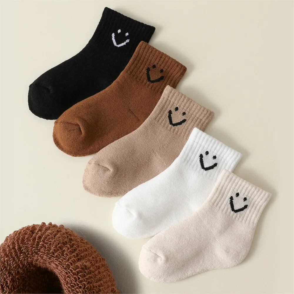 5Pairs Baby Children's Socks Cotton Casual Warm Kids Sock Cute Boy Toddler Socks 0-5Y