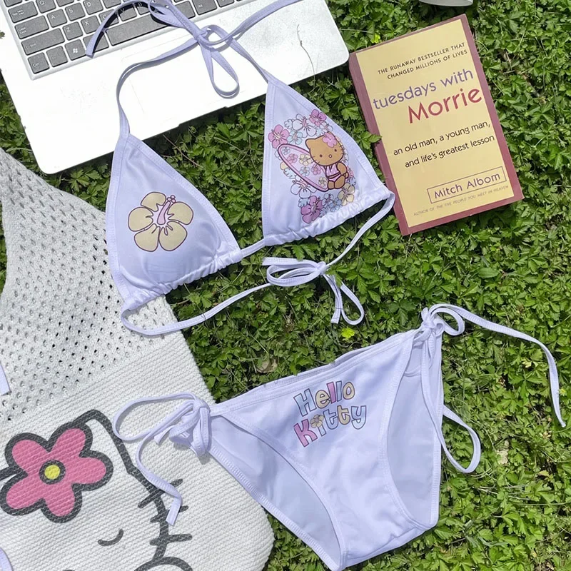 HelloKittySanrioAnimeBikinisSetPrintWomensSwimsuitSwimwear