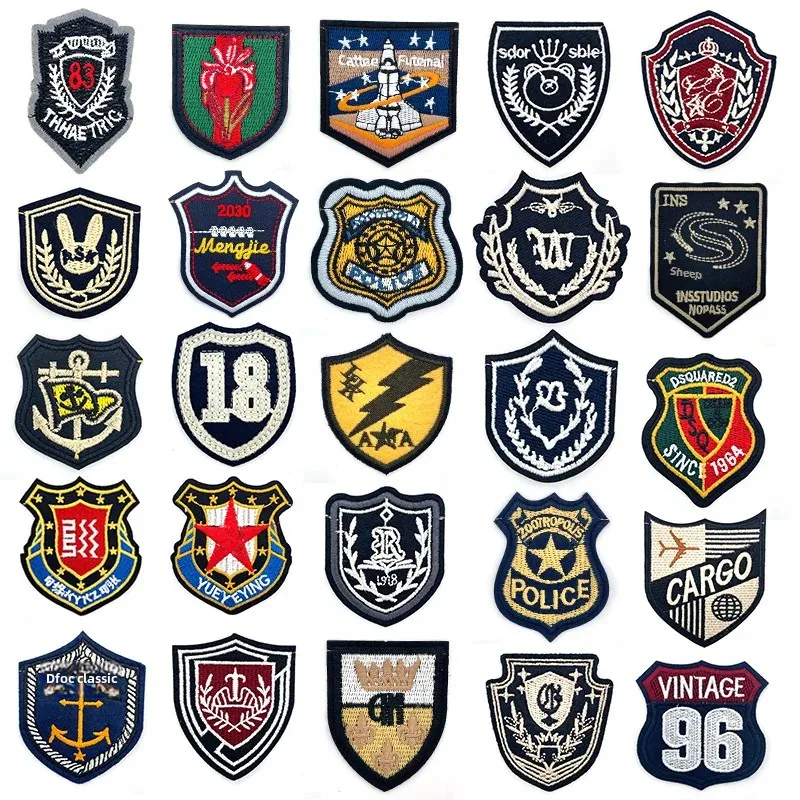 Embroidery Patch Computer Embroidery Shield Badge Flat Art Toy Scarf Decoration Accessories