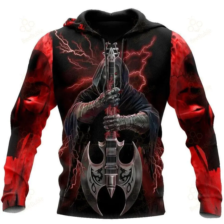 thumbnail image 1 of Sudadera con capucha unisex de estilo hip hop de estilo informal, estilo retro medieval, con estampado 3D de calavera y oración para hombre, 1 of 5