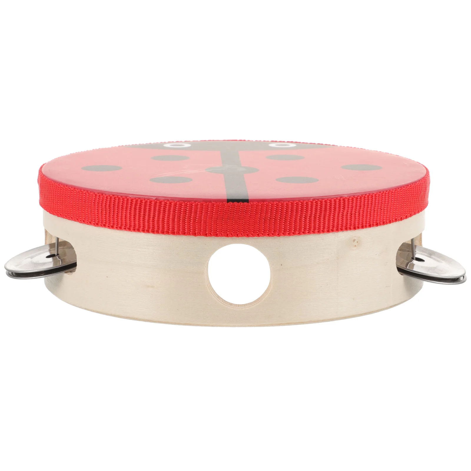 

Kids Drum Bell Educational Percussion Musical Instrument Tambourine Instruments Hand for Baby Red Metal Child