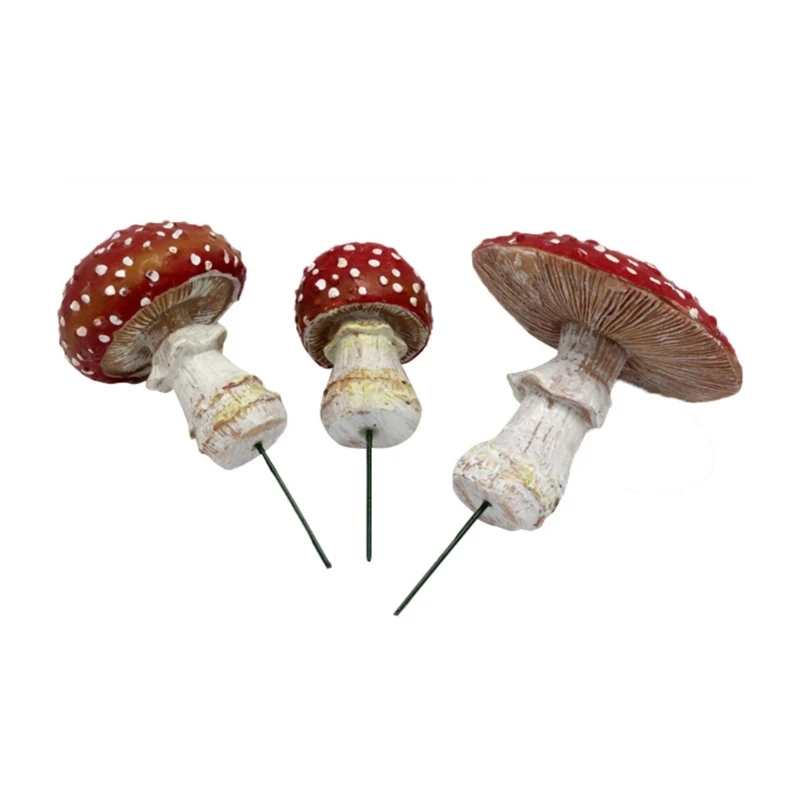 

3pcs Luminous Mushroom Garden Stakes Outdoor Ornaments Lawn Decor 45BE