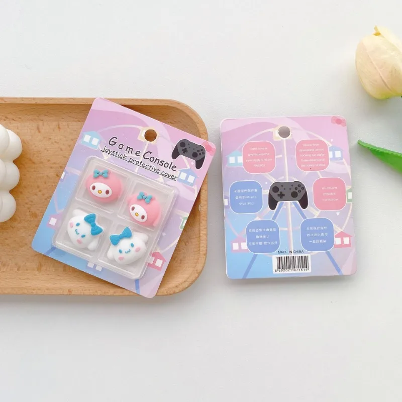 Gamepad Thumbstick Case 4pcs/box Sanrio Hello Kitty Cover for Nintendo Switch NS Lite OLED Cartoon Gamepad Thumbstick Case Joystick Protector Soft Shell