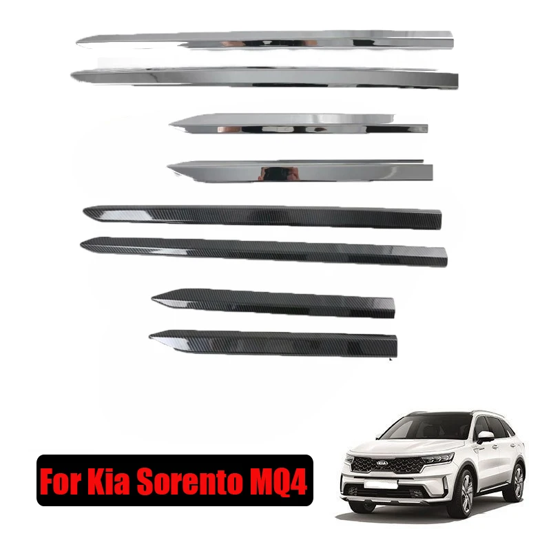 Moldura de cuerpo de puerta de fibra de carbono cromado para Kia