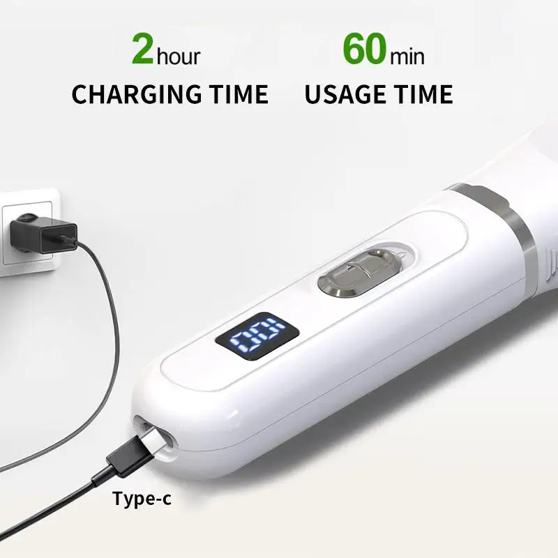4-In-1 Dog Clippers Low Noise Paw Trimmer Rechargeable Pet Grooming Kit Multifunctional Pet Nail Grinder Dog Shaver